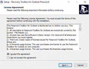 Установка Recovery Toolbox for Outlook Password