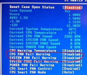 CPU Fan error как исправить