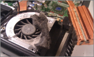 The system has detected that a cooling fan is not operating correctly