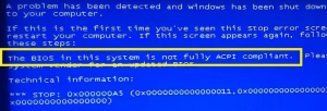 the bios in this system is not fully acpi compliant что делать