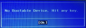 no bootable device hit any key на ноутбуке что делать