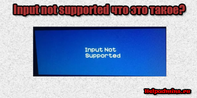 Input not supported при запуске игры