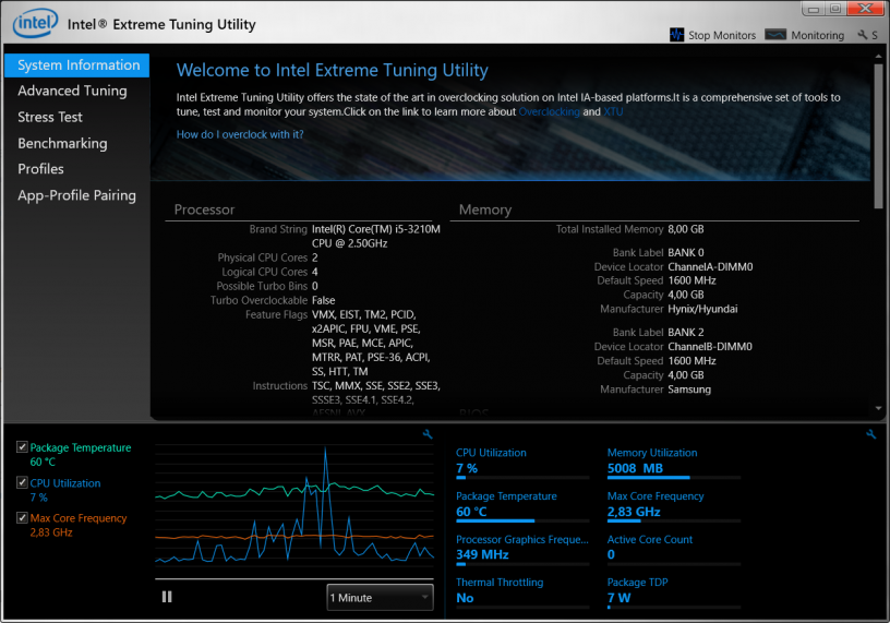 free Intel Extreme Tuning Utility 7.12.0.29
