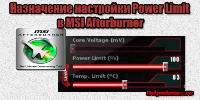 что такое Power Limit в MSI Afterburner