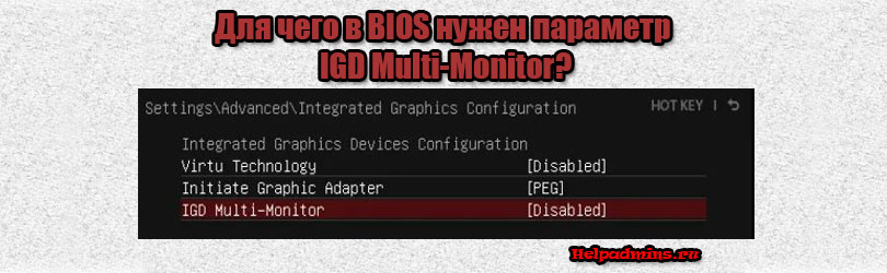 IGD Multi-Monitor что это в биосе?
