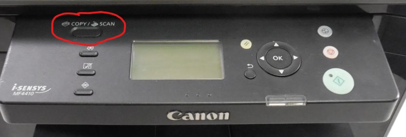 запуск сканирования на компьютер на Canon MF4410