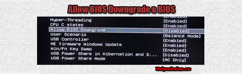 Что такое в bios Allow BIOS Downgrade