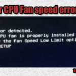 Как исправить CPU Fan speed error detected?