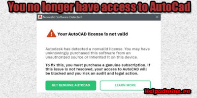 You no longer have access to AutoCad